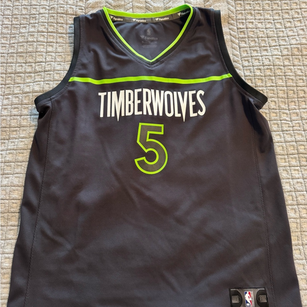 Fanatics Gray and Green Timberwolves "Edwards" Youth Jersey - Picture 2 of 2